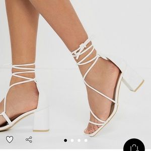 Nasty Gal Strappy Lace Up Block Heels Size 9